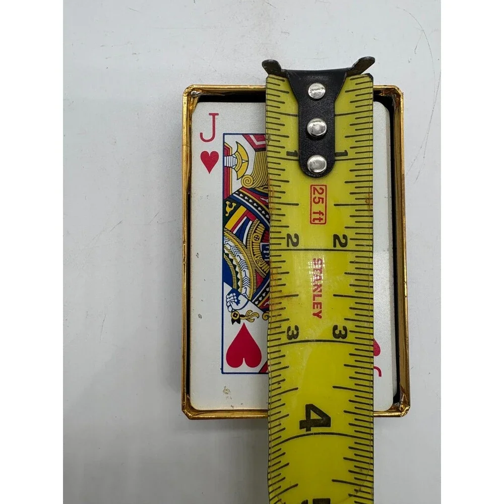Vintage Eastern Deck of Playing Cards w/ Ornate Gold Trim Case & Signed Jokers